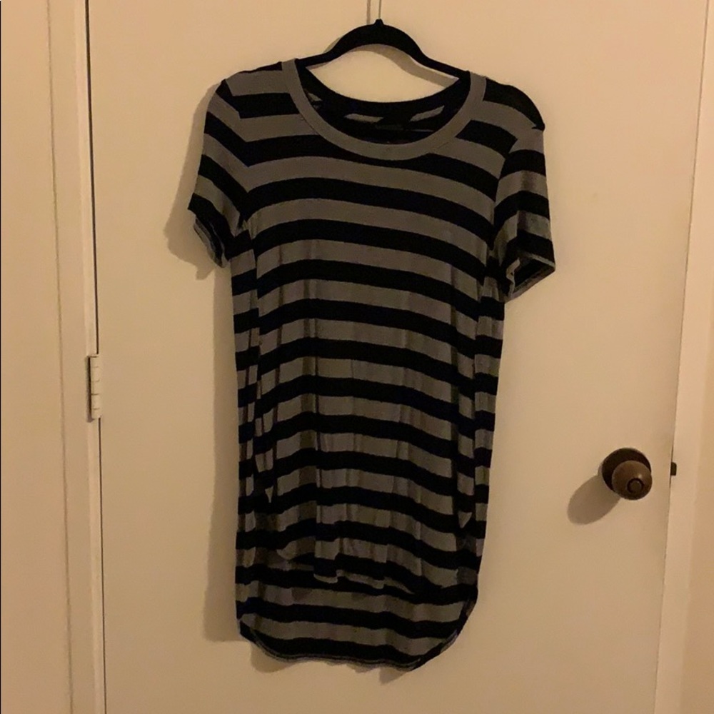 Long black and grey cotton shirt